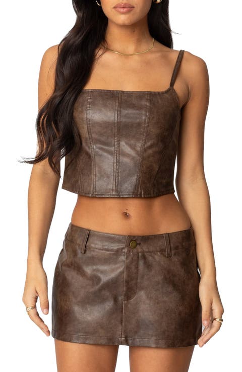 Faux Leather Crop Top