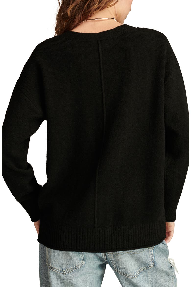 Slouchy Cardigan, Alternate, color, DARK BLACK