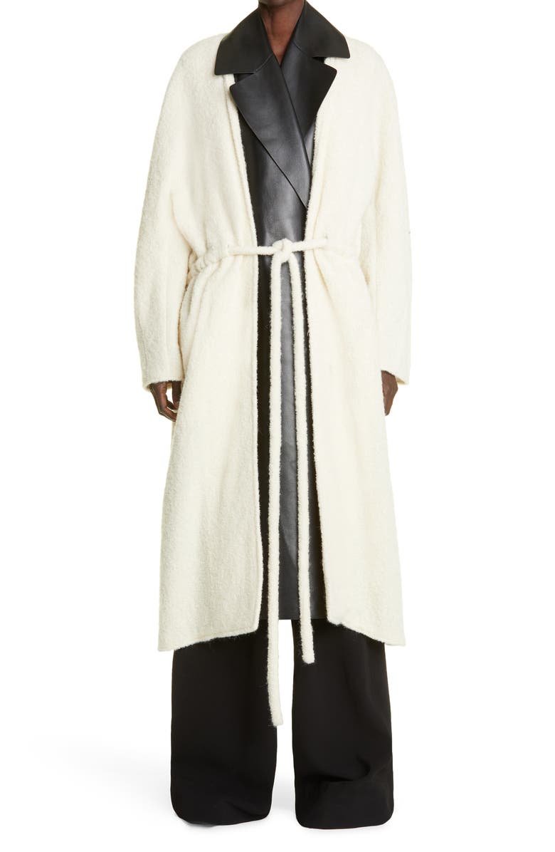 Proenza Schouler Alpaca Blend Coat with Removable Leather Inset, Main, color, 