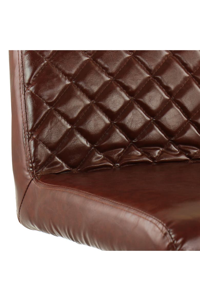 2 Piece Adjustable Tufted Faux Leather Bar Stool, Alternate, color, Cherry