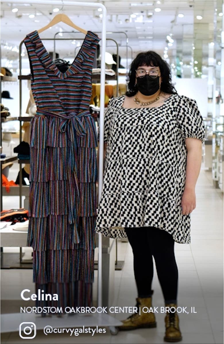 Enchanted Metallic Tiered Ruffle Maxi Dress, sales video thumbnail