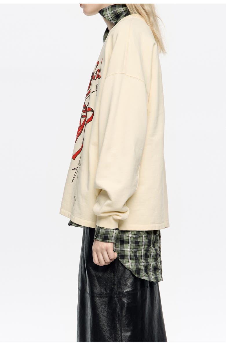 Bimba y Lola Long Ballerinas Logo Sweatshirt, Alternate, color, Ivory