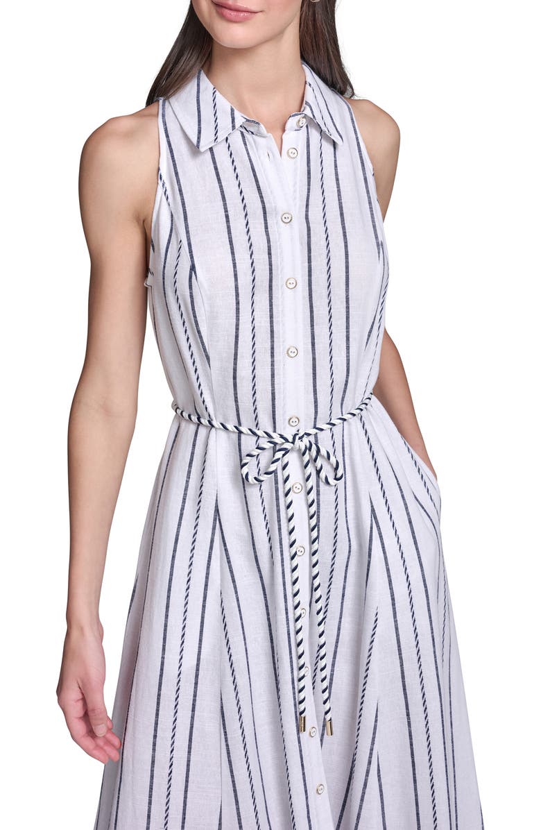 KARL LAGERFELD Striped Midi Shirtdress, Alternate, color, 