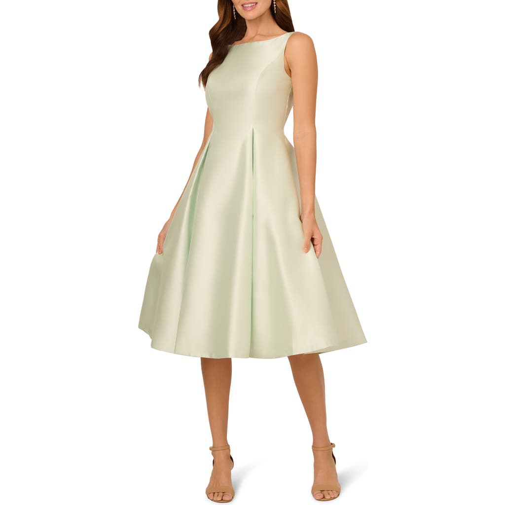 ADRIANNA PAPELL ADRIANNA PAPELL SLEEVELESS MIKADO FIT & FLARE MIDI DRESS