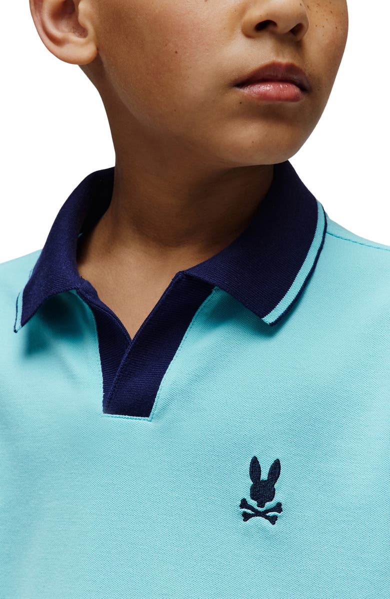 Psycho Bunny Kids' Christiano Johnny Collar Polo, Alternate, color, Antigua Sand