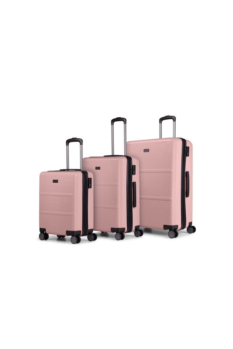 Brussels 3 Piece Hardside Luggage Set with Expansion, Main, color, Pink