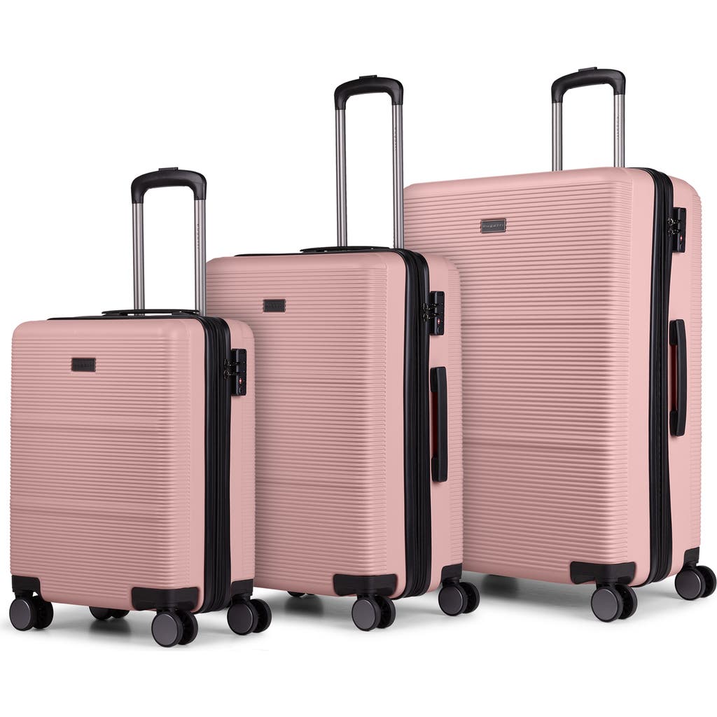 Bugatti Brussels 3 Piece Hardside Luggage Set With Expansion In Purple