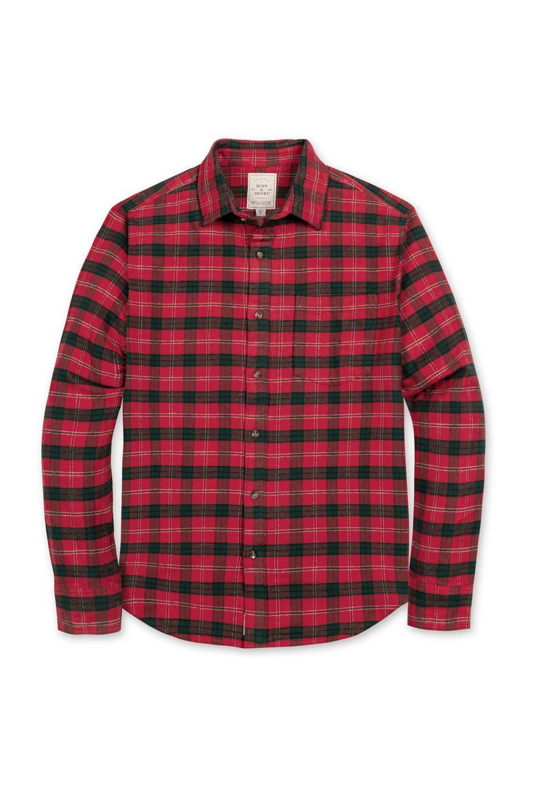 Organic Long Sleeve Flannel Button Down Shirt, Alternate, color, London Plaid