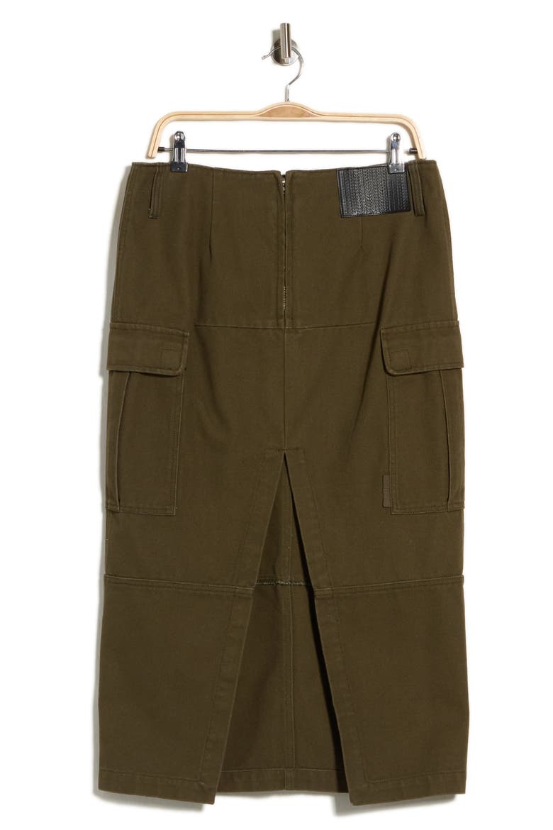 Slim Cargo Canvas Skirt, Alternate, color, KELP