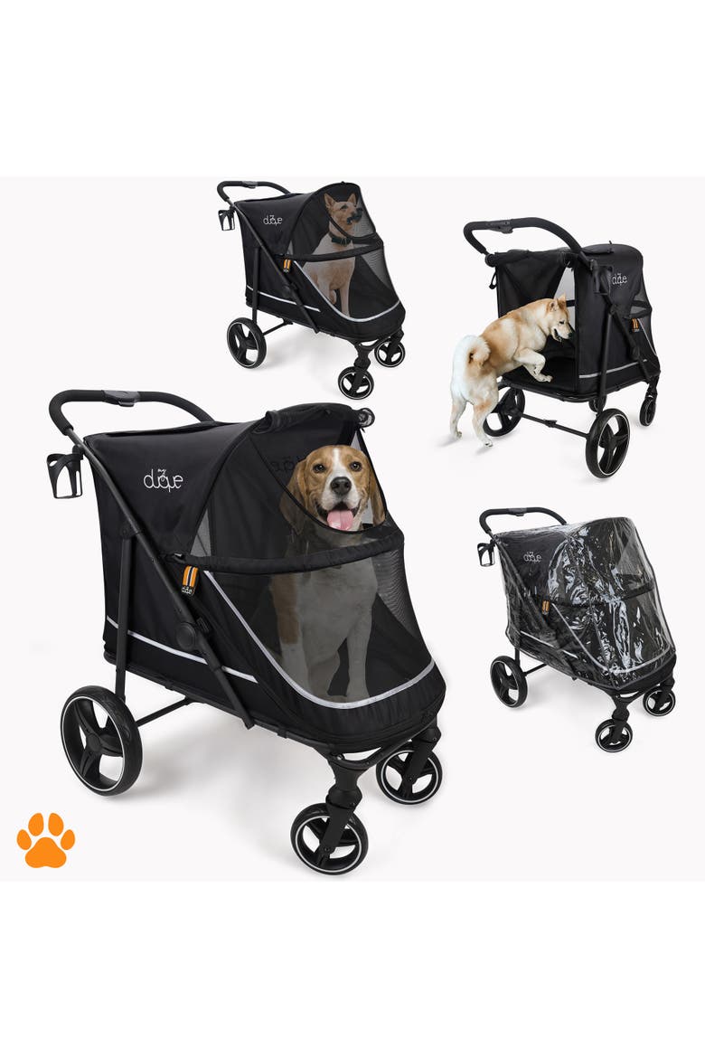 CHAMP Big Raincover Pet Stroller, 110 Pound Capacity, Alternate, color, Black