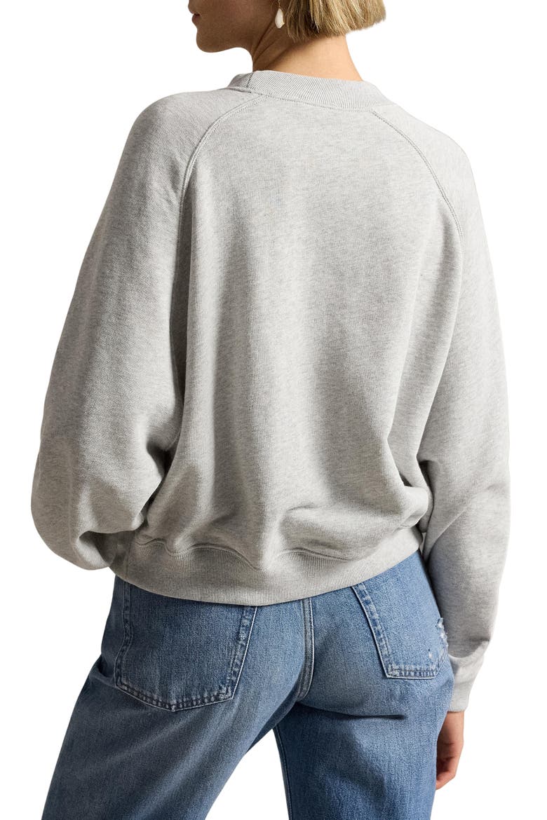 Polo Bear Lightweight Fleece Crewneck Sweatshirt, Alternate, color, LIGHT SMOKE HEATHER