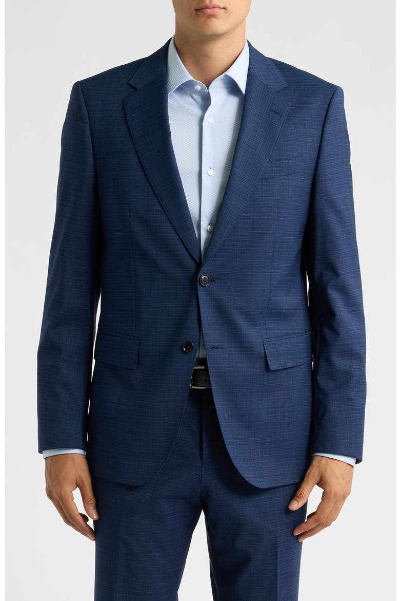 Huge Glen Plaid Wool Blend Suit, Alternate, color, DARK BLUE
