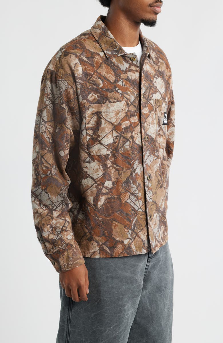 Obey Fence Camo Cotton Twill Overshirt, Alternate, color, Fence Camo Multi