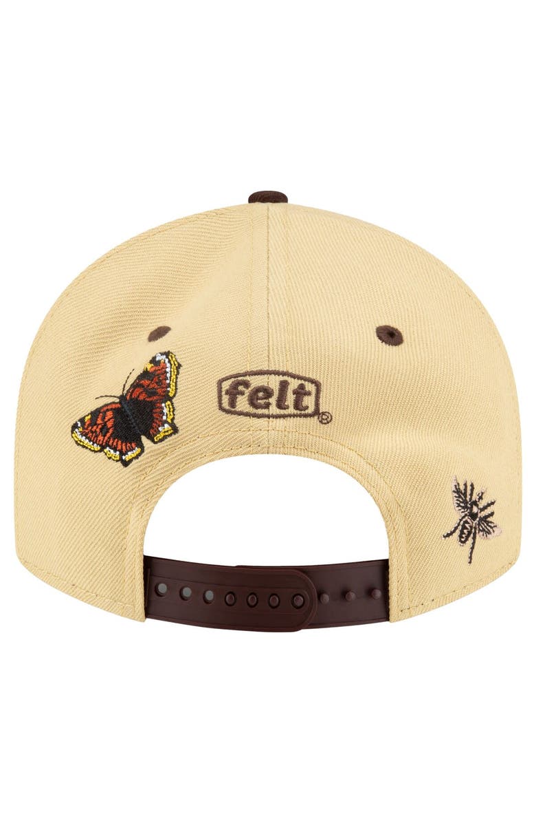 New Era Men's New Era x Felt Gold San Diego Padres Low Profile 9FIFTY Snapback Hat, Alternate, color,