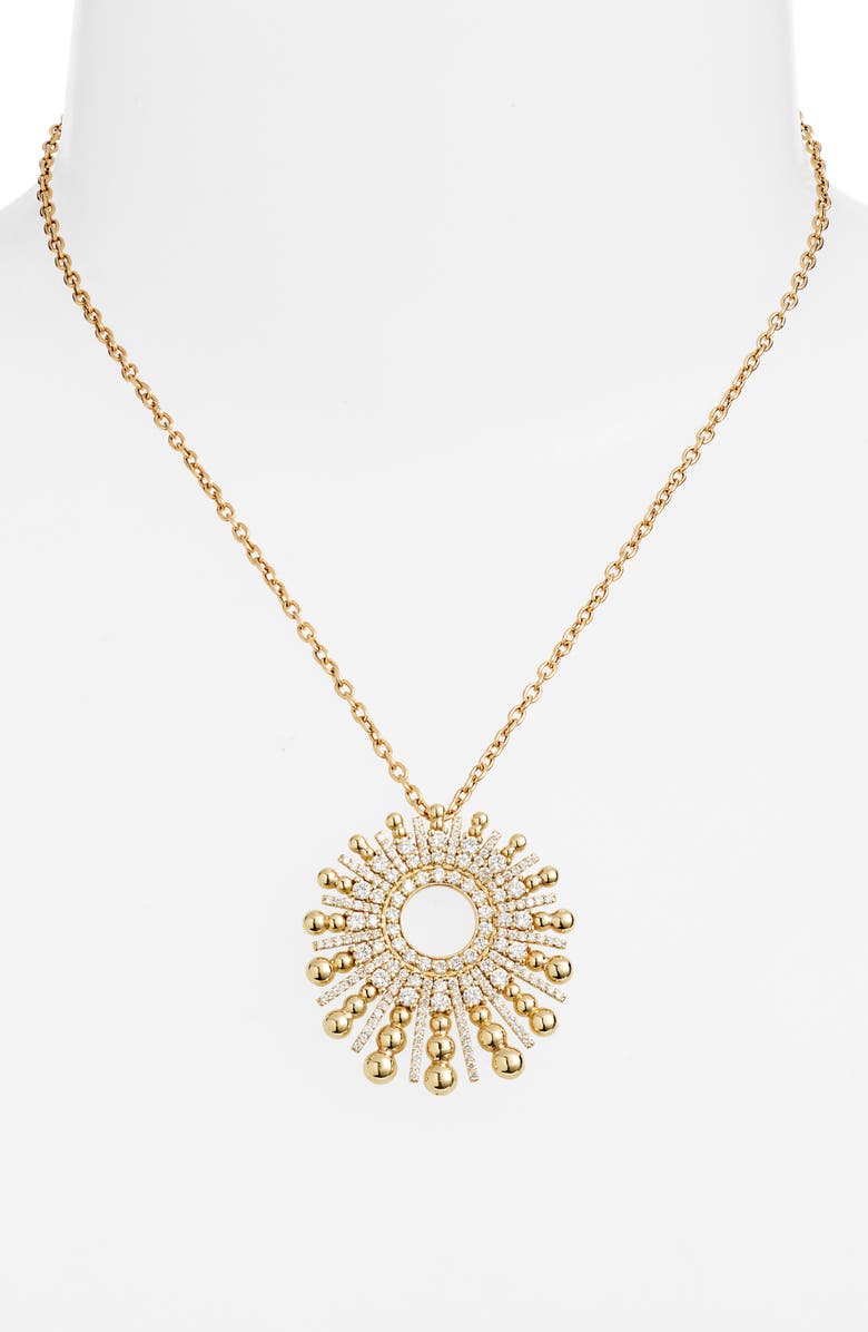 Mindi Mond Icon Gold Bead & Diamond Spoke Pendant Necklace, Alternate, color, 