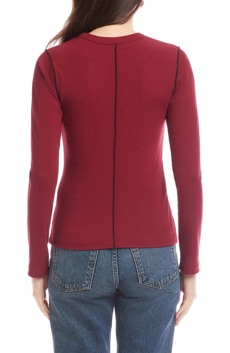 FIFTEEN TWENTY Elissa Rib Top, Alternate, color, Brick