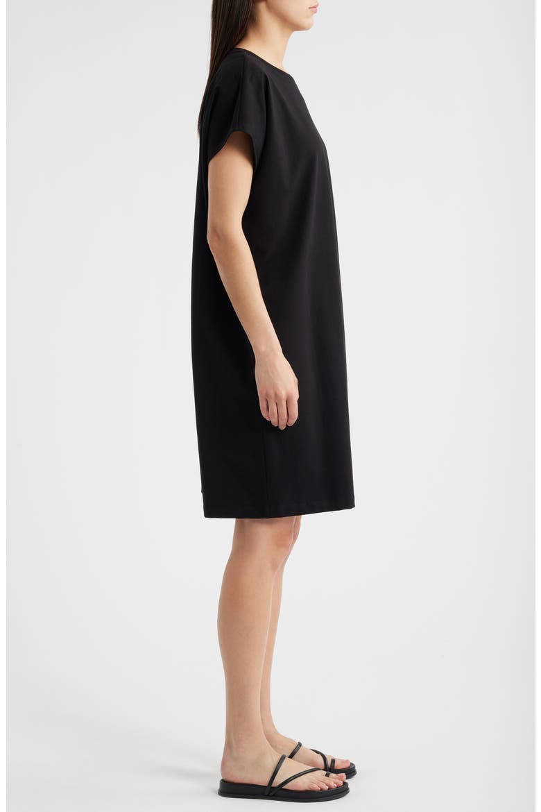 Crewneck T-Shirt Dress, Alternate, color, BLACK