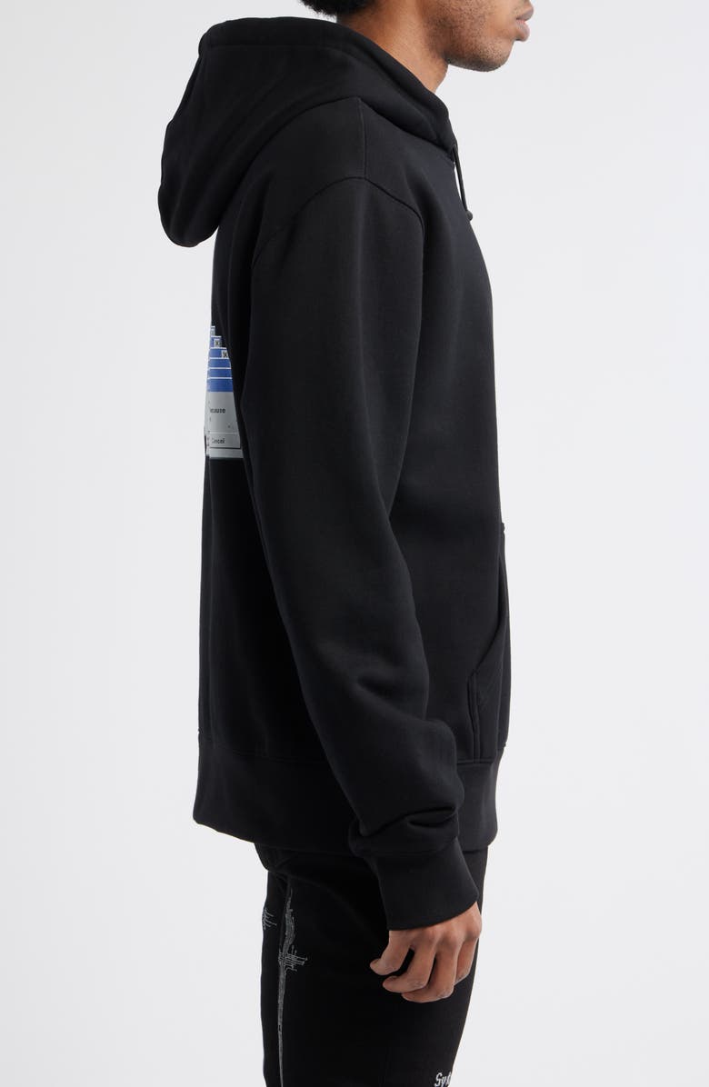 RtA Dion Oversize Black Windows Error Cotton Hoodie, Alternate, color, Black Windows Error