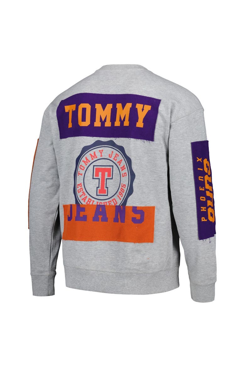Men's Tommy Jeans Heather Gray Phoenix Suns Hayes Crew Neck Pullover Sweatshirt, Alternate, color, Heather Gray