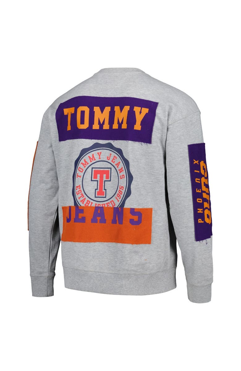 TOMMY JEANS Men's Tommy Jeans Heather Gray Phoenix Suns Hayes Crew Neck Pullover Sweatshirt, Alternate, color, Heather Gray