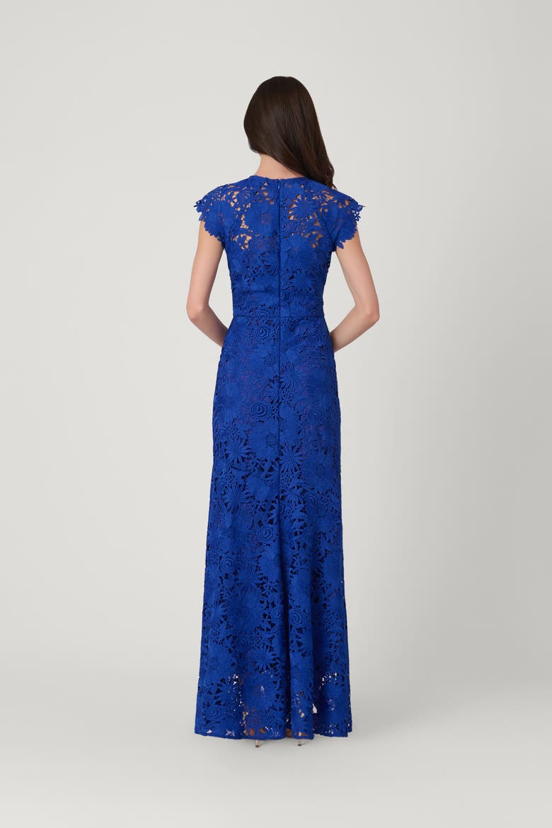 Midnight Garden Lace Raven Dress, Alternate, color, Cobalt