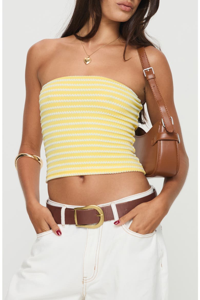 Millert Textured Stripe Tube Top, Main, color, YELLOW