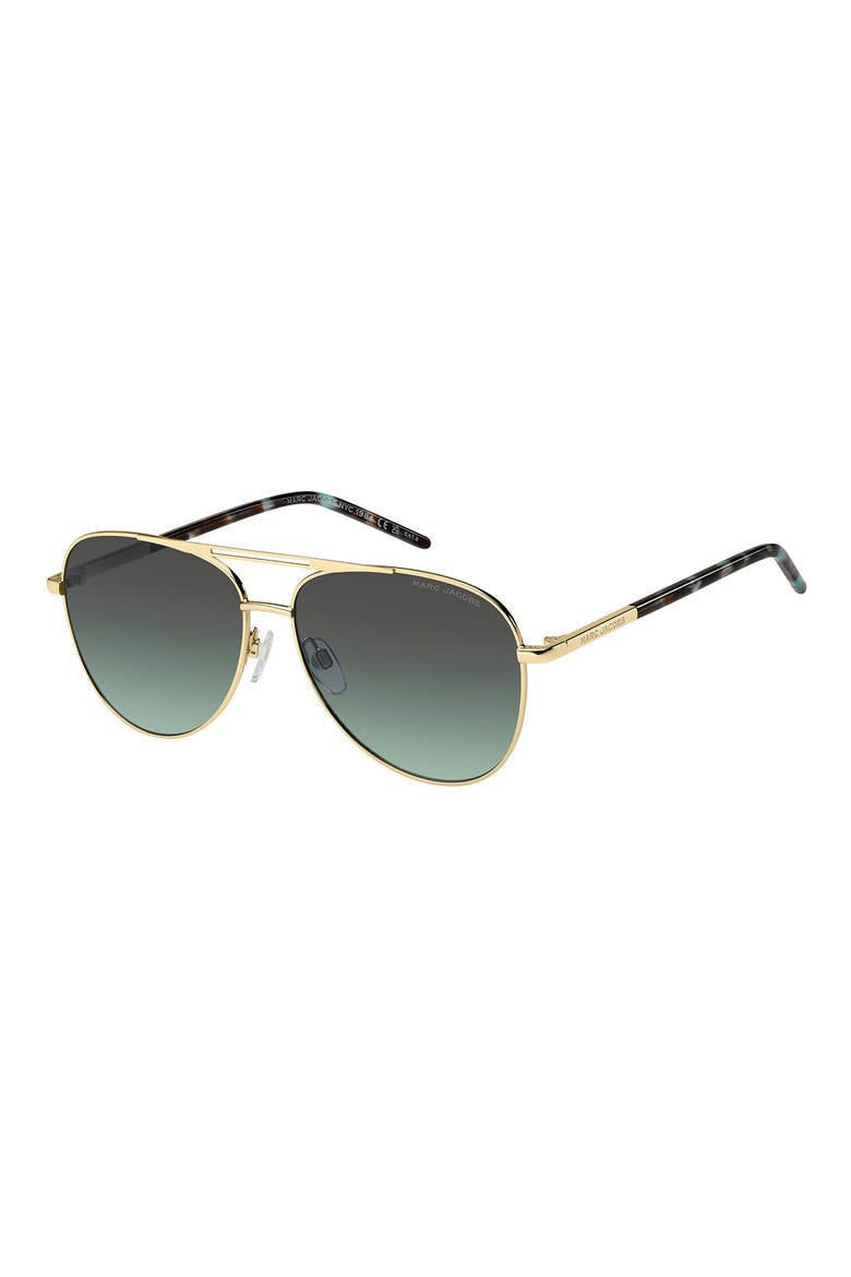 59mm Gradient Pilot Sunglasses, Alternate, color, GOLD BLUE/ GREY GREEN