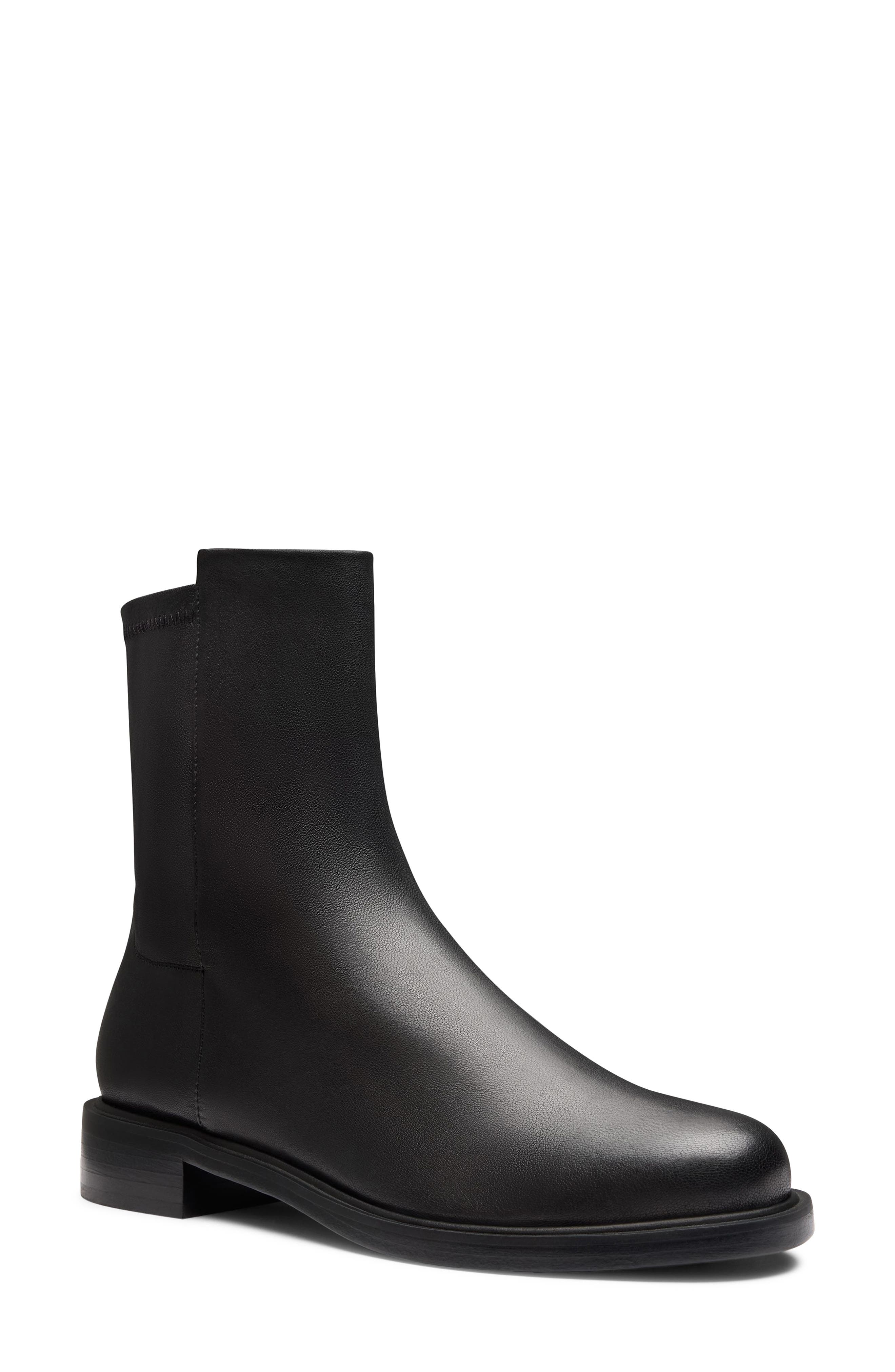 5050 Gisele Leather Bootie, Main, color, BLACK