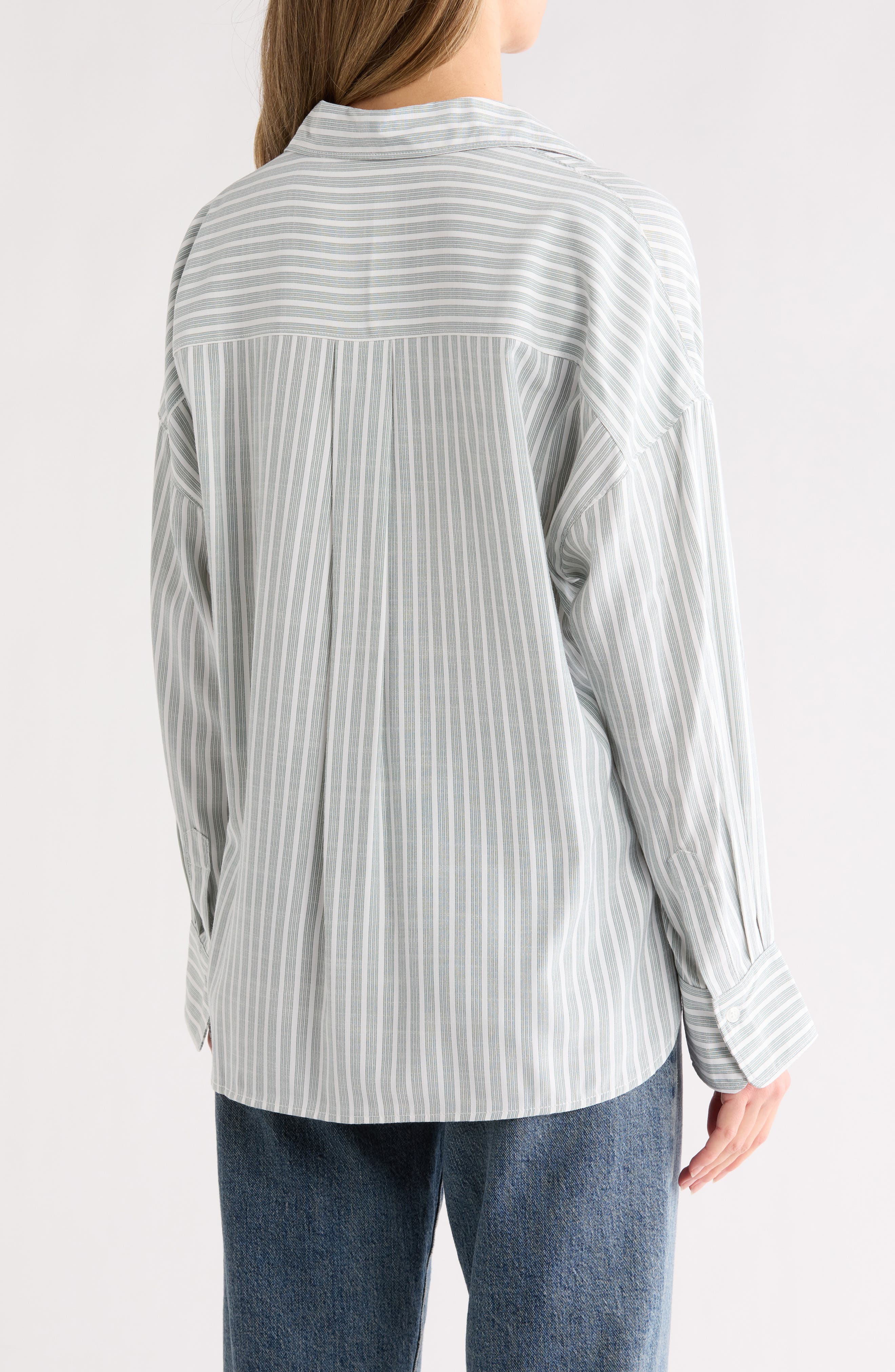Oversize Stripe Button-Up Shirt - image 4