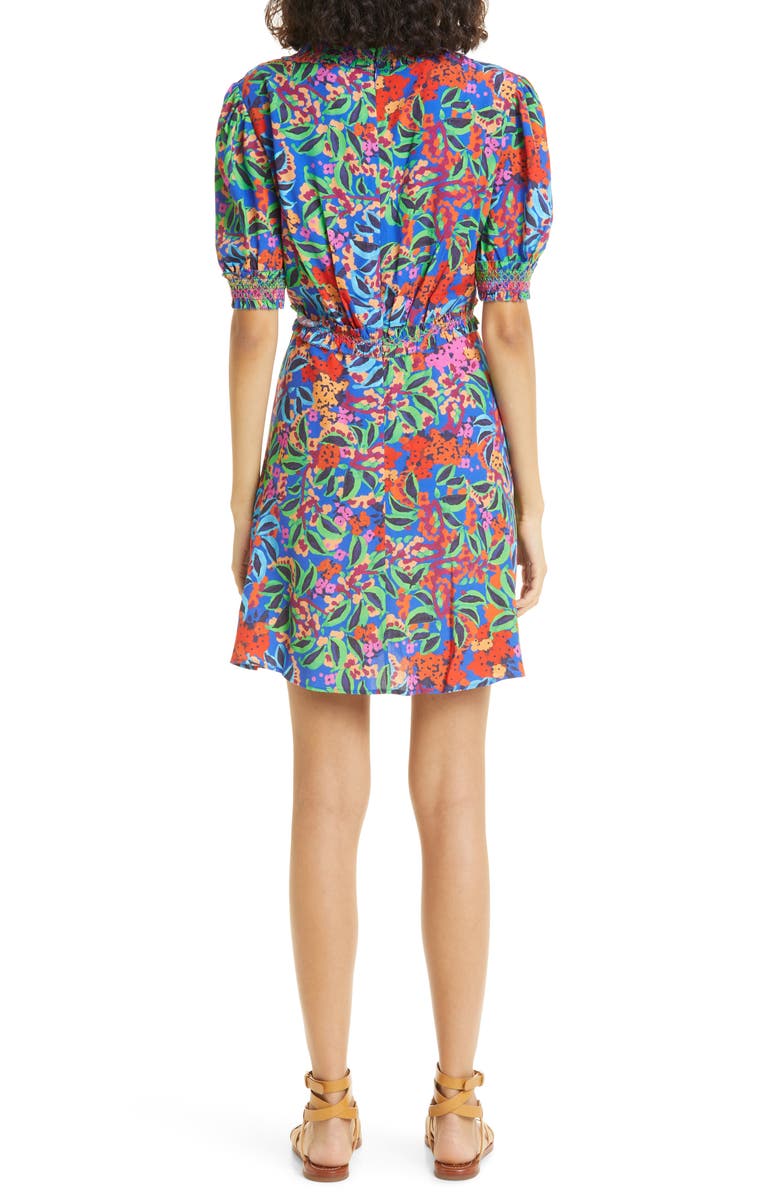 SALONI Floral Print Crepe Dress, Alternate, color,