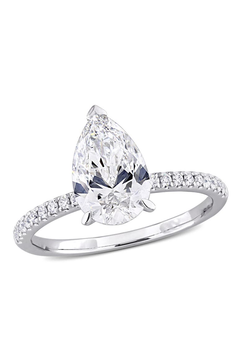 2-1/6 CTW Lab-Grown Diamond Pear Solitaire Ring 14k, Main, color, White Gold