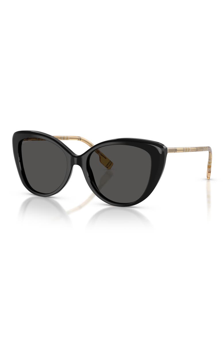54mm Cat Eye Sunglasses, Alternate, color, BLACK / DARK GREY