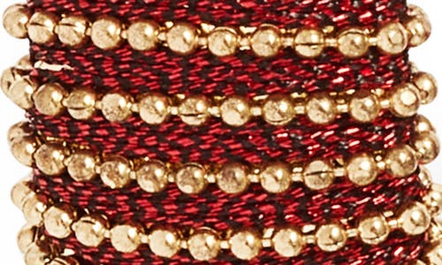 Nordstrom Metallic Thread Hoop Earrings In Burgundy