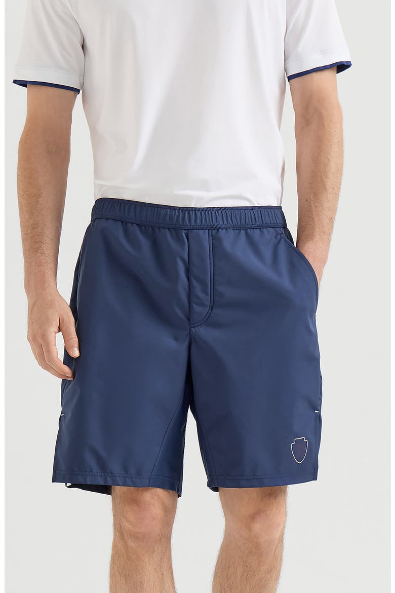 Nylon shorts with logo, Alternate, color, White