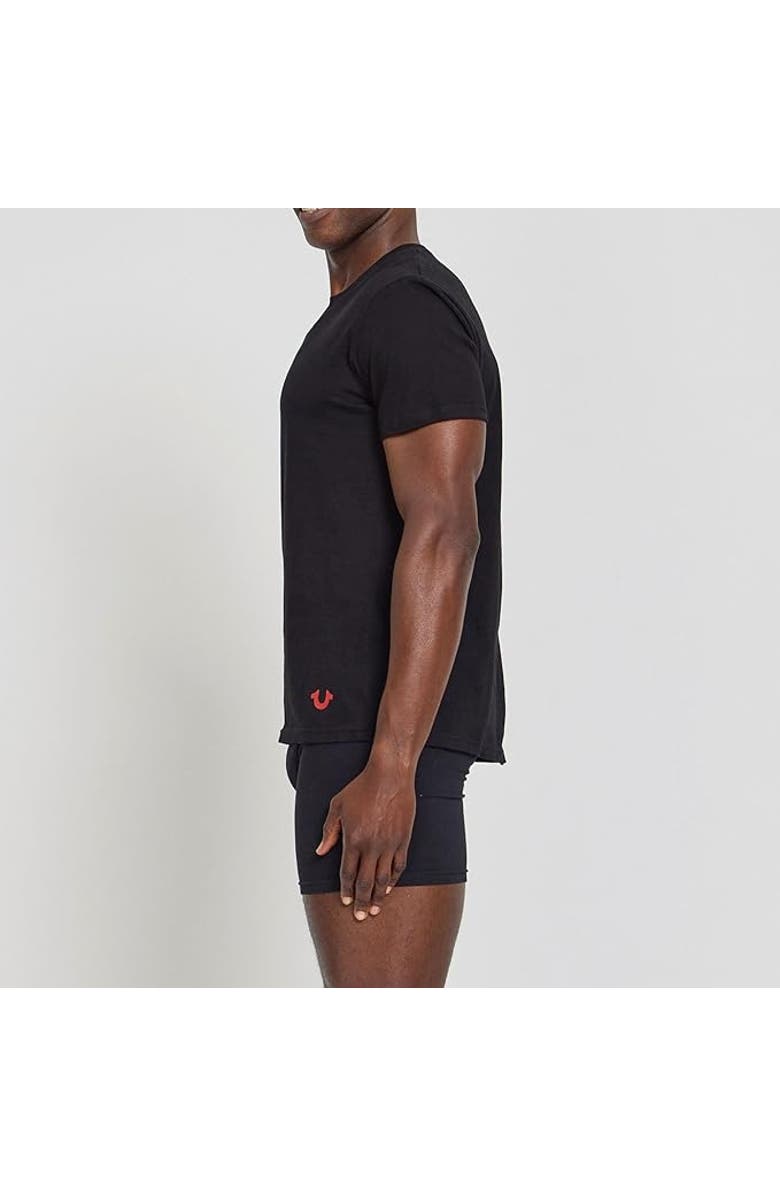 True Religion Crew Neck Undershirts 4 Pack, Alternate, color, Black