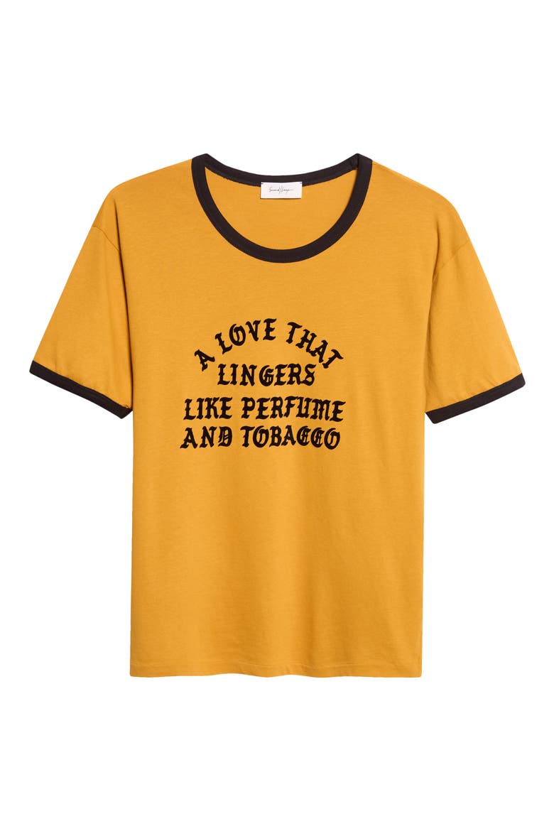 A Love That Lingers Cotton Ringer T-Shirt, Alternate, color, MUSTARD/ BLACK
