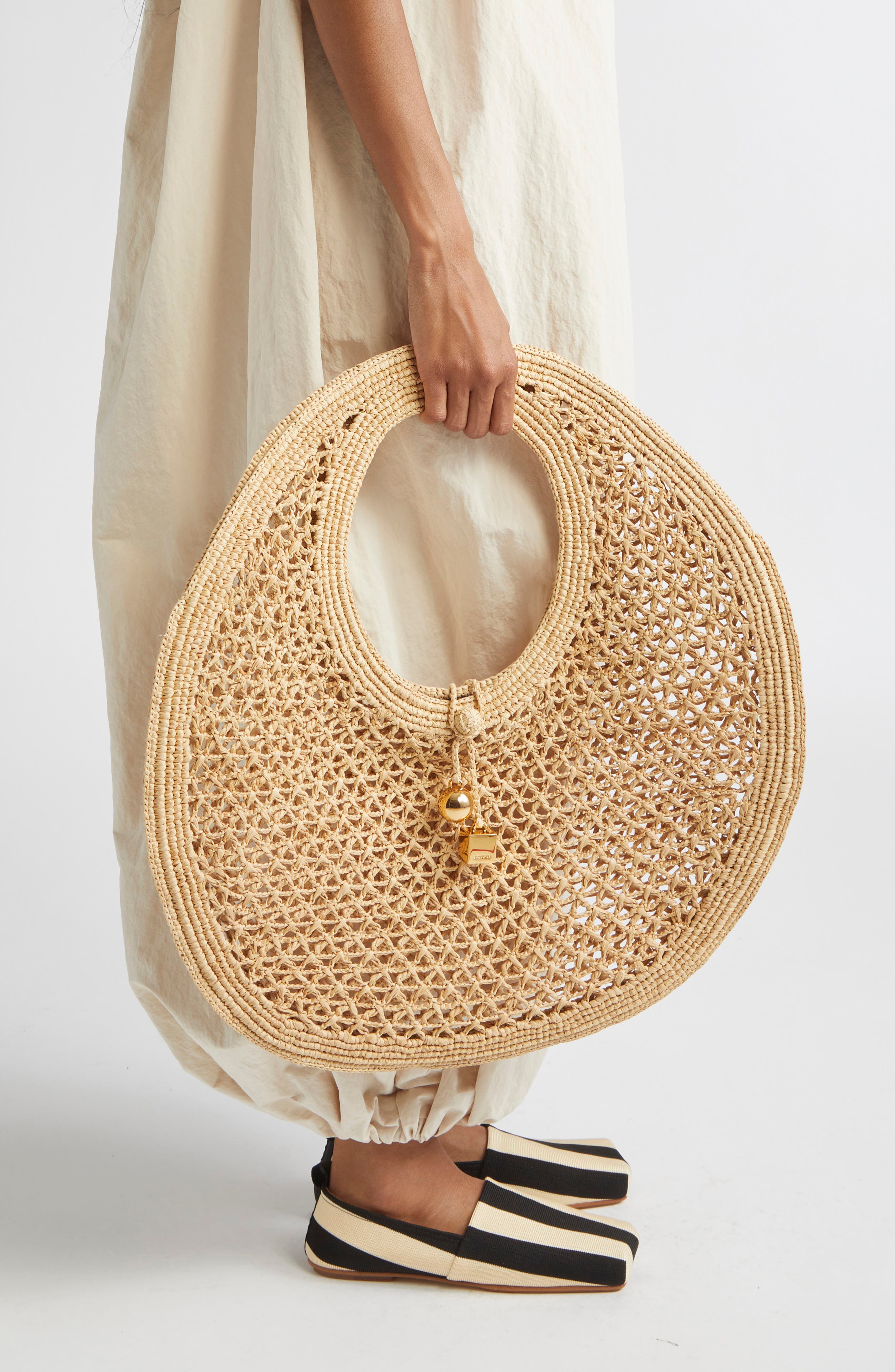 Jacquemus Le Spiaggia Round Bag, Alternate, color, Natural 142