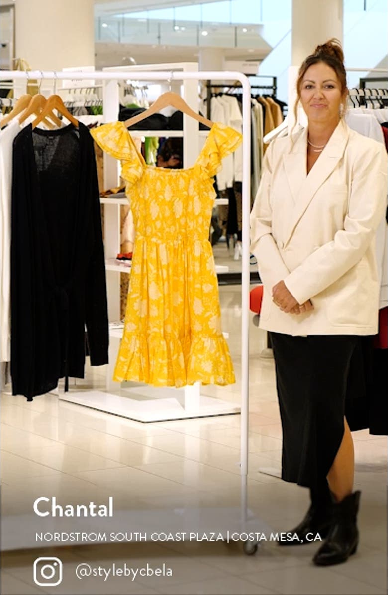 Bea Smocked Ruffle Minidress, sales video thumbnail