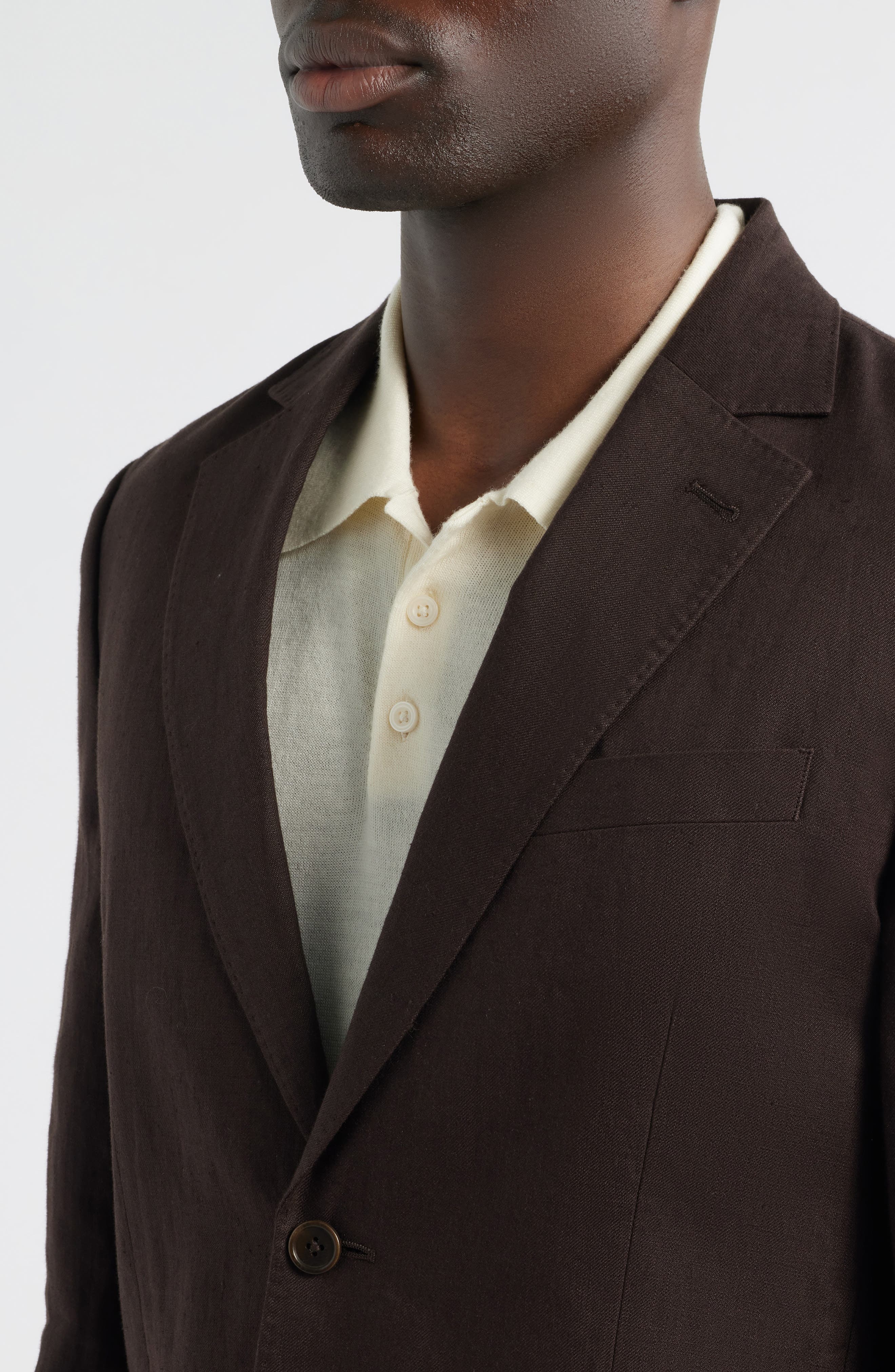 Мужские Nordstrom Henrik Trim Fit Solid Italian Linen Suit Separate Jacket — фото 4