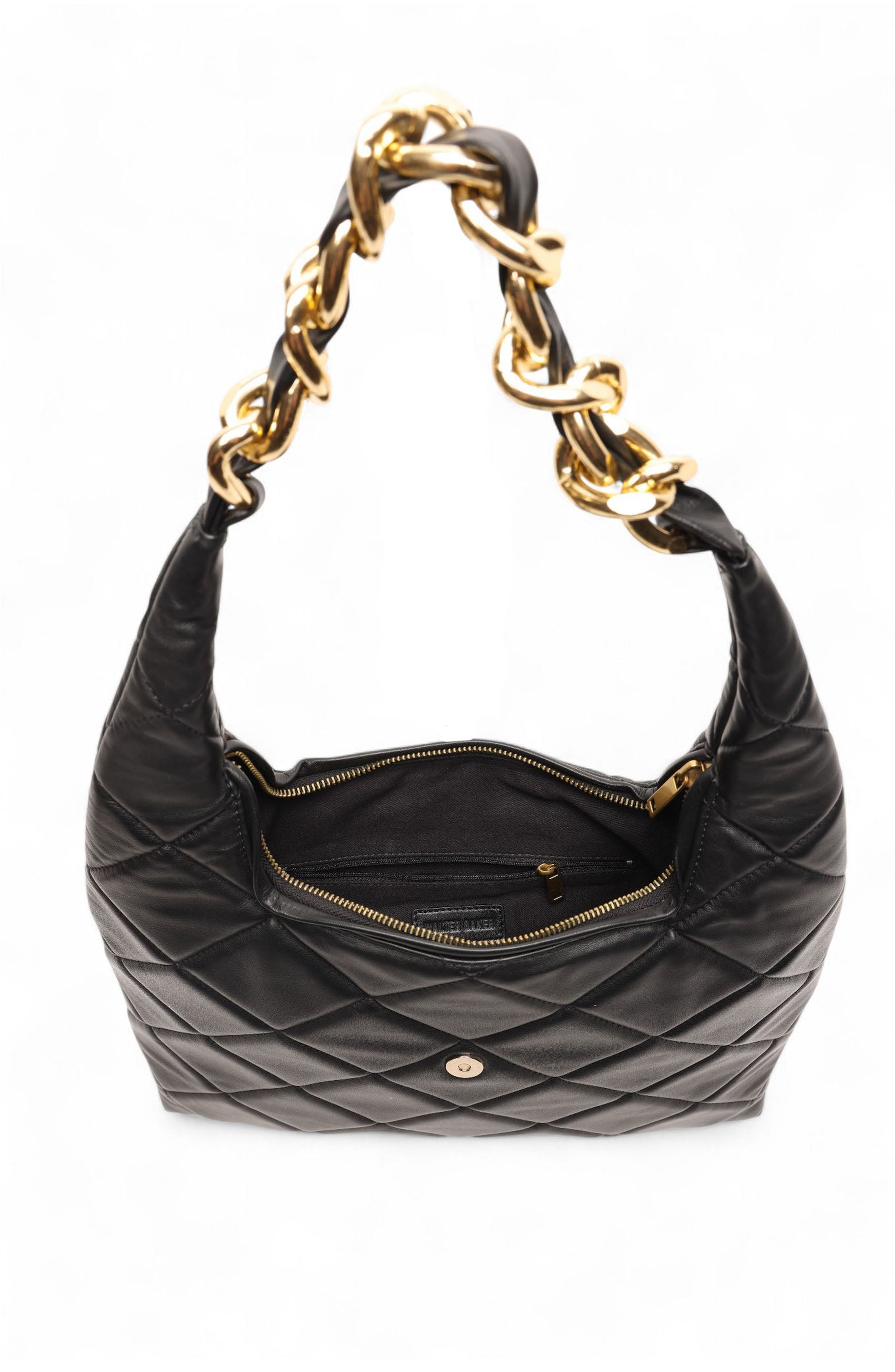 Walter Baker Anastasia Quilted Shoulder Handbag, Alternate, color, Black