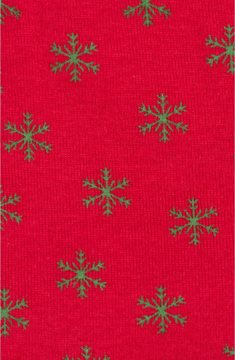 Leveret Footed Printed Cotton Pajamas, Animal, Holiday & Fun Prints, Alternate, color, Snowflake