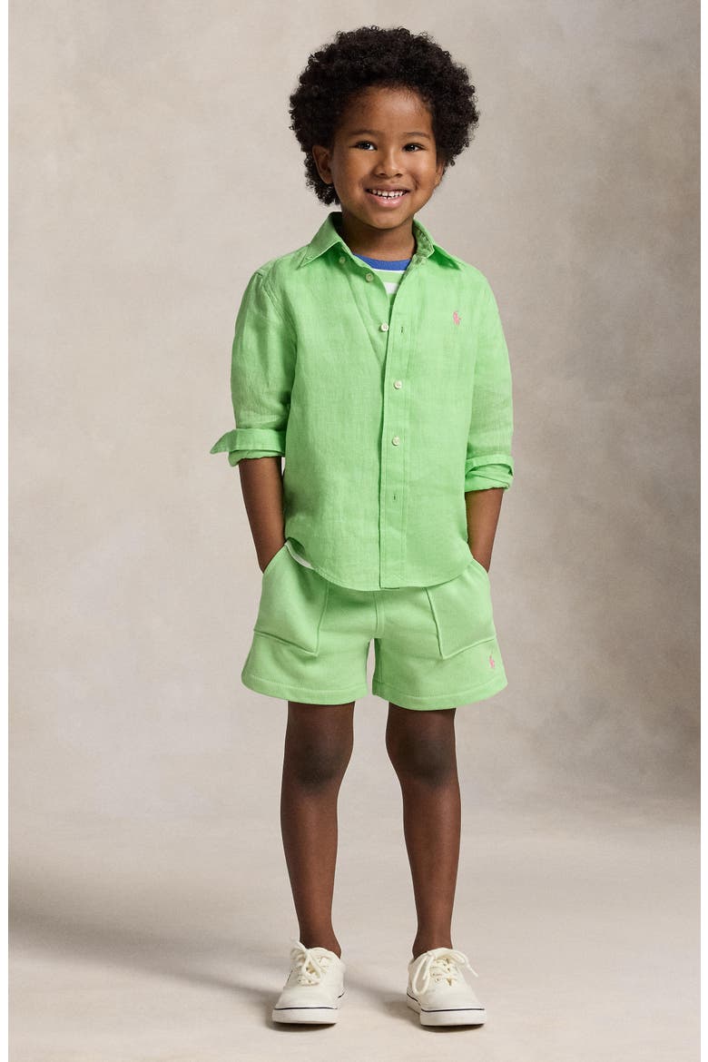 Kids' Easy French Terry Drawstring Shorts, Alternate, color, KEY LIME