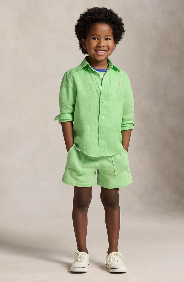 Polo Ralph Lauren Kids' Easy French Terry Drawstring Shorts, Alternate, color, Key Lime