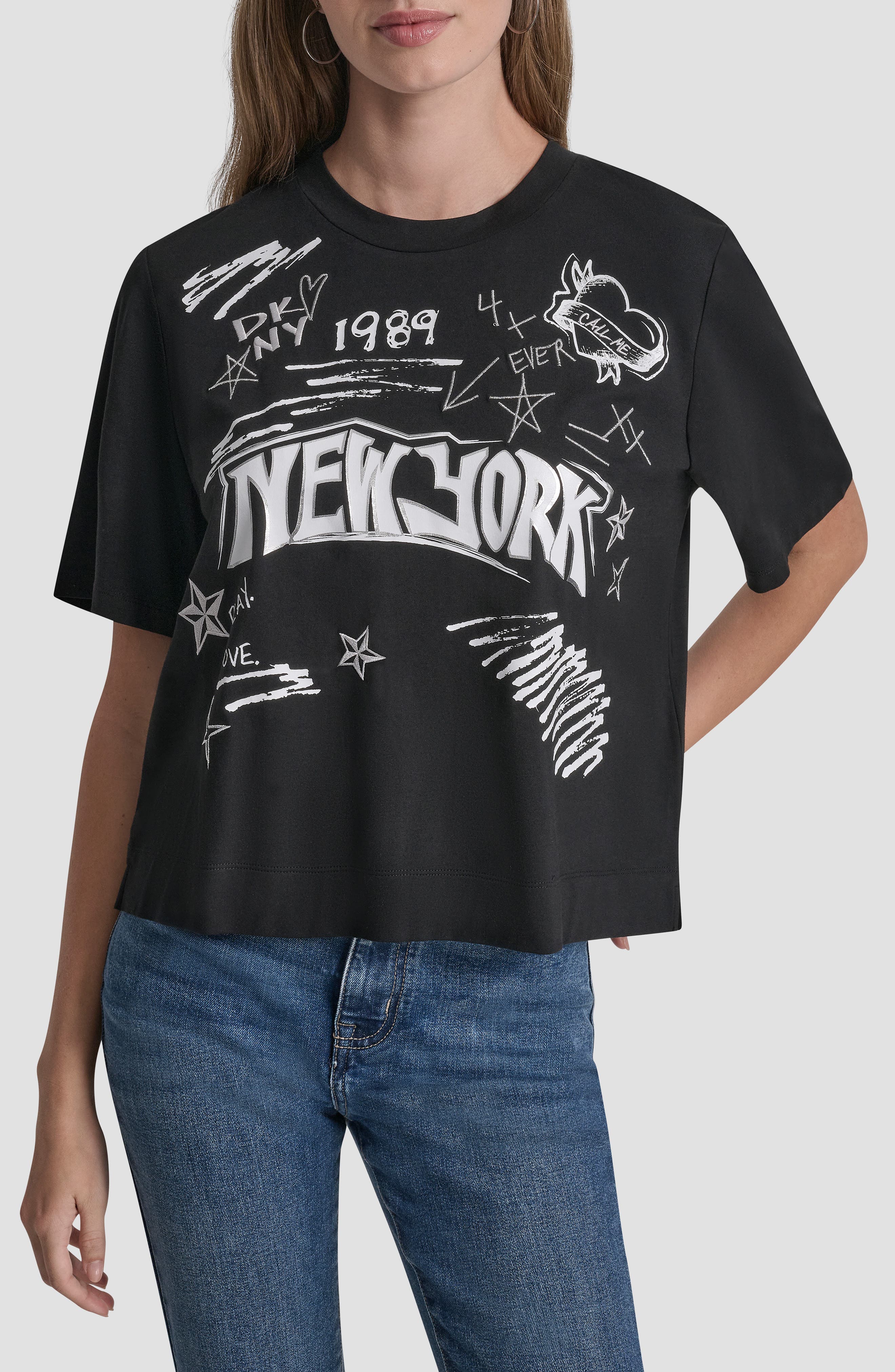Embroidered 1989 Notebook Scribbles Graphic T-Shirt