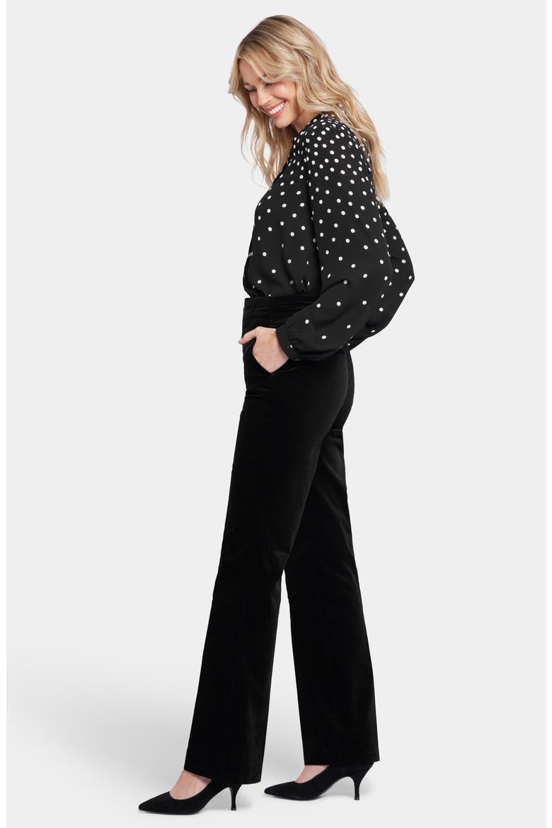 Straight Leg Velveteen Trouser Pants, Alternate, color, BLACK