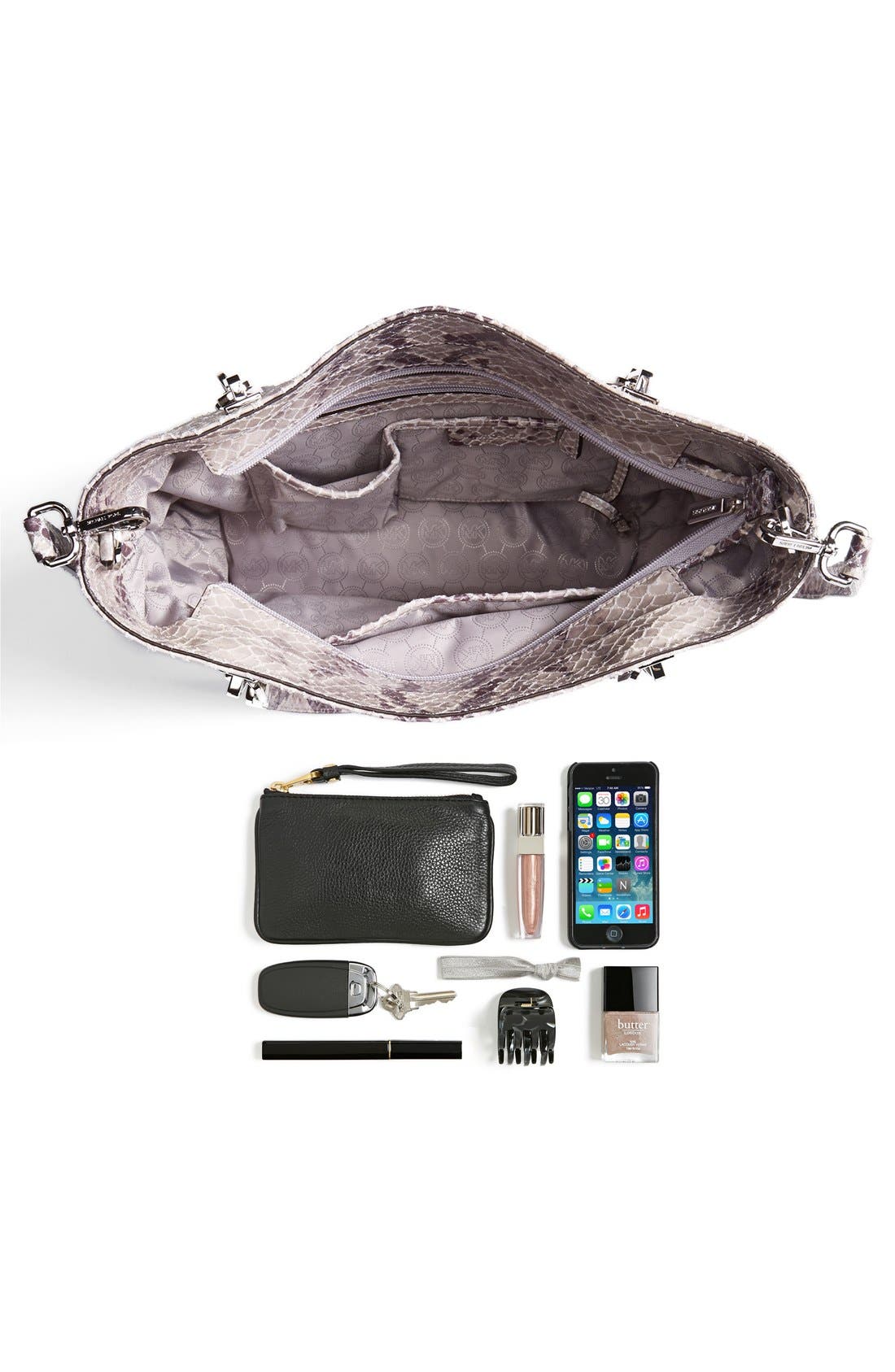 'Brooke' Leather Tote, Alternate, color, PEARL GREY