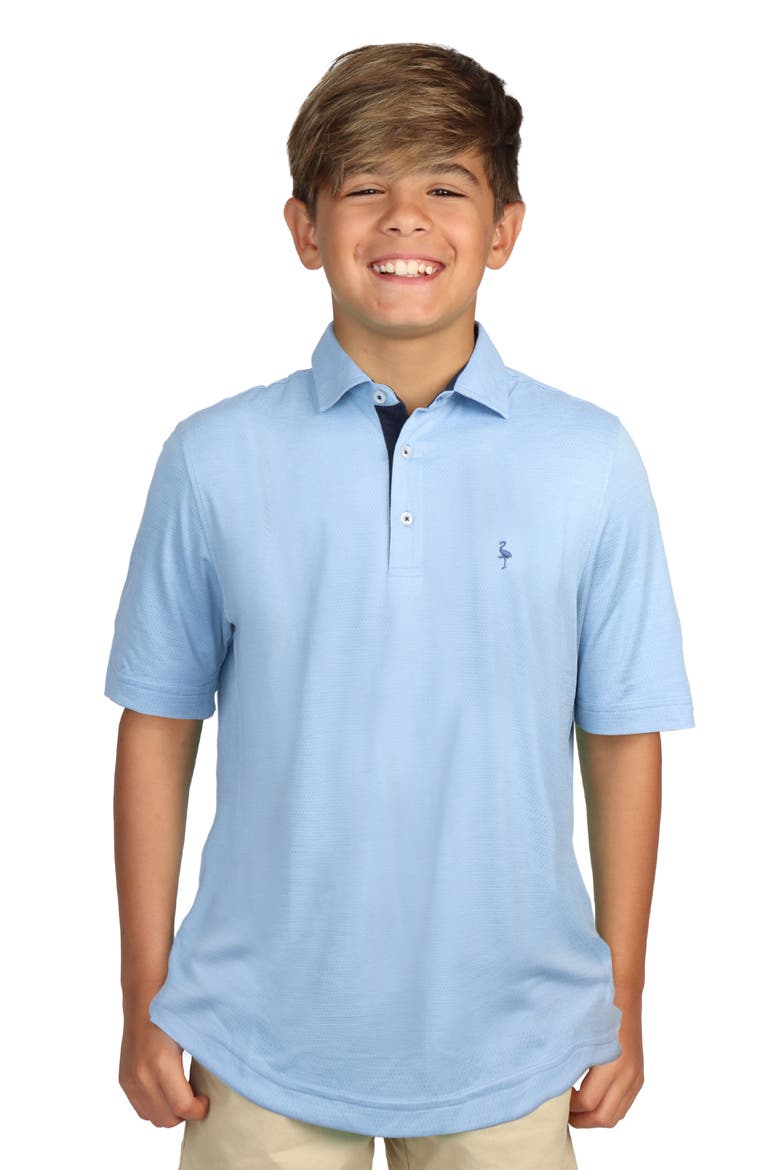 Kids' Perforated Mesh Polo, Main, color, TRUE BLUE