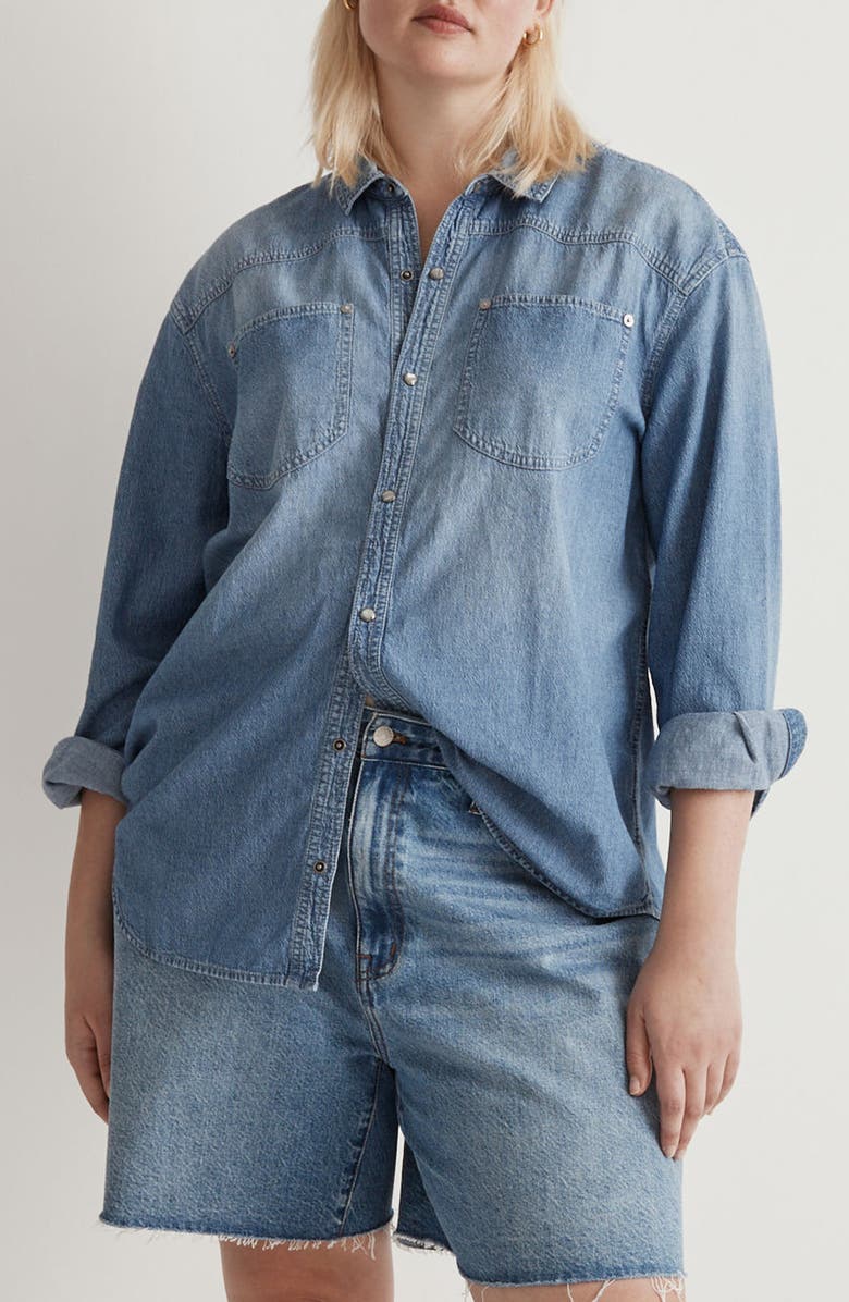 Madewell Western Denim Shirt, Alternate, color, 