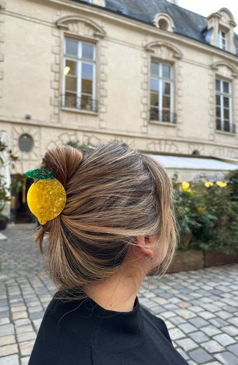 Solar Eclipse Lemon Claw Hair Clip, Alternate, color,