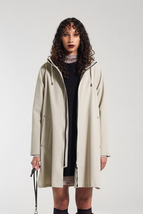 Stutterheim Mosebacke Lightweight Zip Matte Raincoat In Neutral